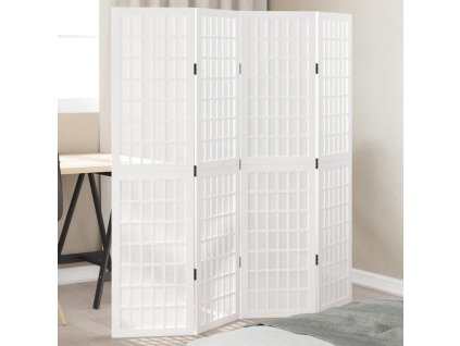 vidaXL Paraván 4dílný bílý masivní dřevo pavlovnie