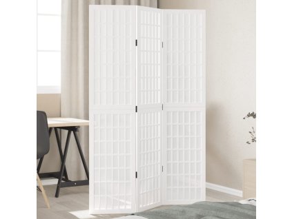 vidaXL Paraván 3dílný bílý masivní dřevo pavlovnie