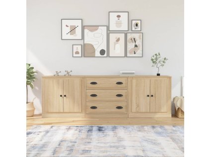 vidaXL Příborníky 3 ks dub sonoma kompozitní dřevo