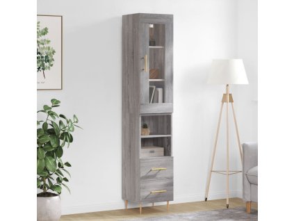 vidaXL Skříň highboard šedá sonoma 34,5 x 34 x 180 cm kompozitní dřevo