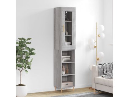 vidaXL Skříň highboard šedá sonoma 34,5 x 34 x 180 cm kompozitní dřevo