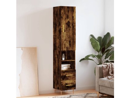 vidaXL Skříň highboard kouřový dub 34,5 x 34 x 180 cm kompozitní dřevo