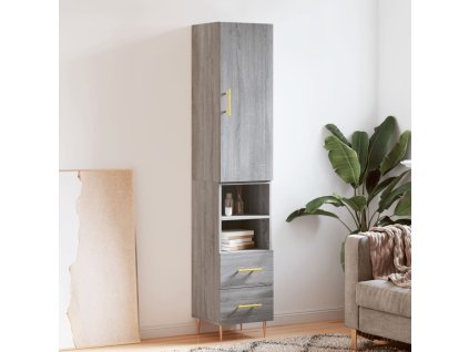 vidaXL Skříň highboard šedá sonoma 34,5 x 34 x 180 cm kompozitní dřevo