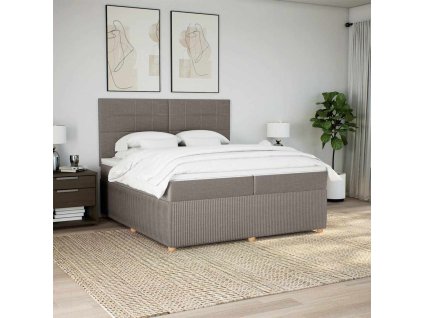 vidaXL Box spring postel s matrací taupe 200x200 cm textil