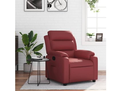 vidaXL Polohovací křeslo vínové umělá kůže