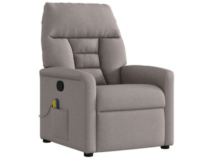 vidaXL Masážní polohovací křeslo taupe textil