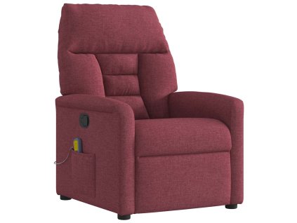 vidaXL Masážní polohovací křeslo vínové textil