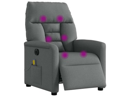 vidaXL Polohovací křeslo světle šedé textil