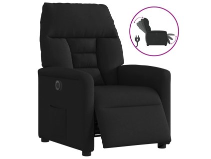 vidaXL Elektrické polohovací křeslo černé textil