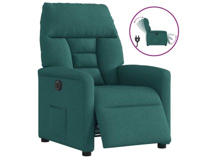 vidaXL Elektrické polohovací křeslo tmavě zelené textil