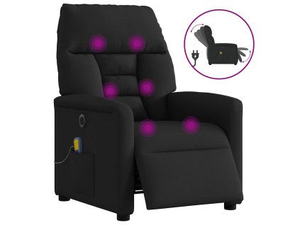 vidaXL Elektrické masážní polohovací křeslo černé textil