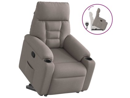 vidaXL Zvedací polohovací křeslo taupe textil