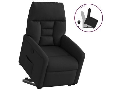 vidaXL Zvedací polohovací křeslo černé textil