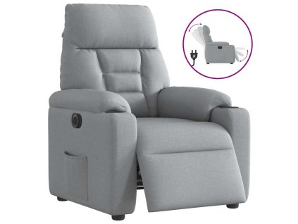 vidaXL Elektrické polohovací křeslo světle šedé textil