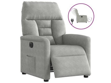 vidaXL Elektrické polohovací křeslo světle šedé tkanina z mikrovlákna
