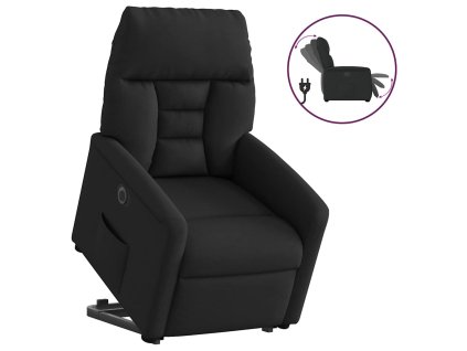 vidaXL Elektrické zvedací polohovací křeslo černé textil