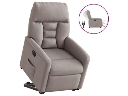 vidaXL Elektrické zvedací polohovací křeslo taupe textil
