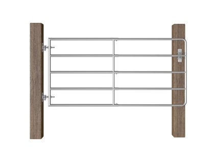 vidaXL Brána na pastvinu ocelová 5 tyčí (95–170) x 90 cm stříbrná