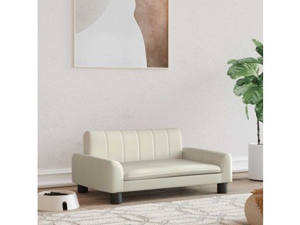 vidaXL Pelíšek pro psy krémový 70 x 45 x 30 cm umělá kůže