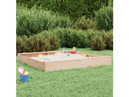 VidaXL Pískoviště se sedáky čtverec masivní borové dřevo