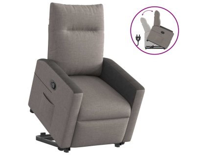 vidaXL Zvedací polohovací křeslo taupe textil
