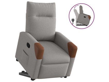 vidaXL Zvedací polohovací křeslo taupe textil