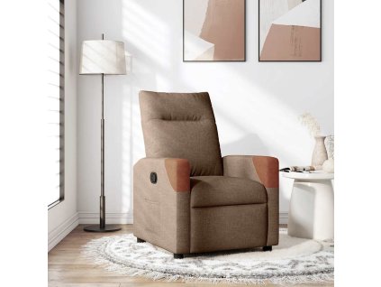 vidaXL Polohovací křeslo hnědé textil