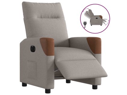 vidaXL Elektrické polohovací křeslo taupe textil