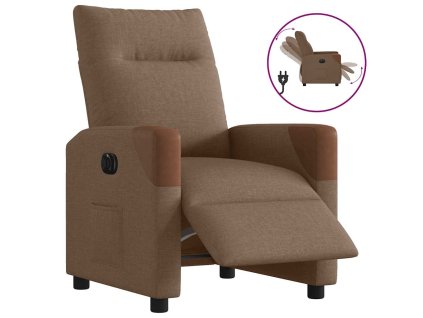 vidaXL Elektrické polohovací křeslo hnědé textil