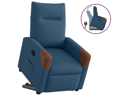 vidaXL Zvedací polohovací křeslo modré textil