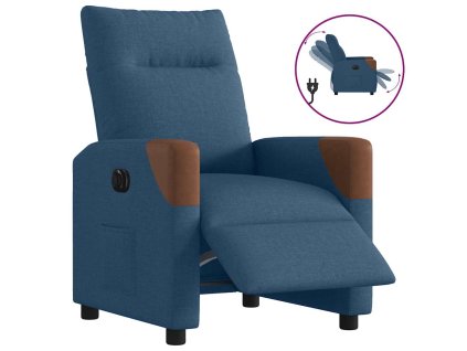 vidaXL Elektrické polohovací křeslo modré textil