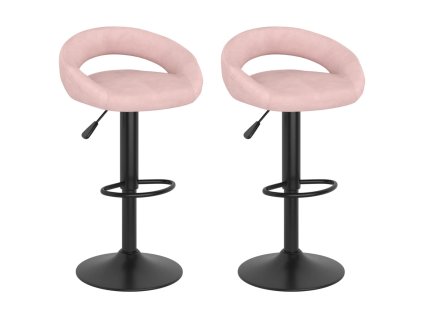 vidaXL Barové stoličky 2 ks růžové samet