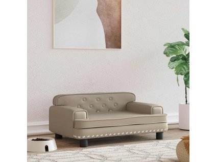 vidaXL Pelíšek pro psy cappuccino 70 x 45 x 30 cm umělá kůže