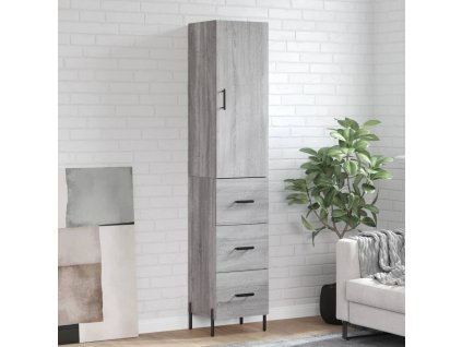 vidaXL Skříň highboard šedá sonoma 34,5 x 34 x 180 cm kompozitní dřevo