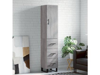 vidaXL Skříň highboard šedá sonoma 34,5 x 34 x 180 cm kompozitní dřevo
