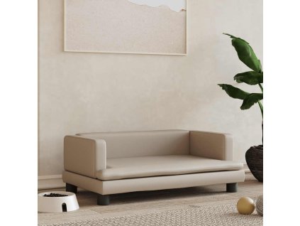 vidaXL Pelíšek pro psy cappuccino 80 x 45 x 30 cm umělá kůže