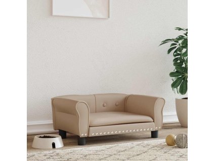 vidaXL Pelíšek pro psy cappuccino 70 x 45 x 30 cm umělá kůže