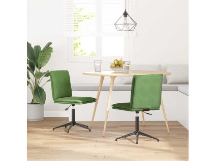 vidaXL Jídelní židle 2 ks světle zelené samet