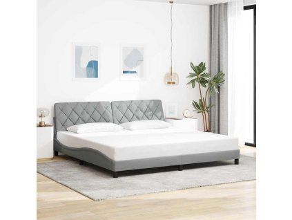 vidaXL Rám postele bez matrace světle šedý 200 x 200 cm textil