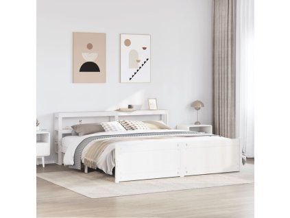 vidaXL Rám postele s čelem bez matrace bílý 180x200 cm