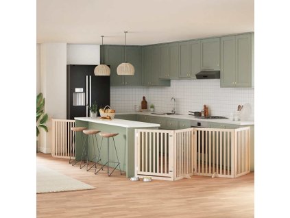 vidaXL Zábrana pro psy s dvířky skládací 6 panelů 480 cm topol