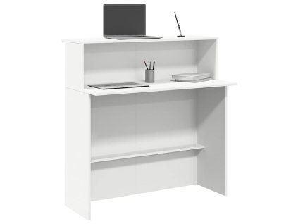 vidaXL Recepční stůl bílý 100 x 50 x 103,5 cm, z umělého dřeva