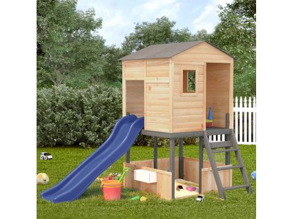 vidaXL Venkovní herní sestava z masivního dřeva jedle tmavě šedá