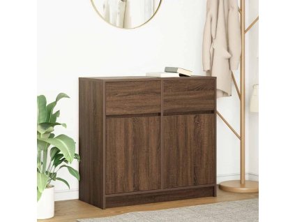 vidaXL Příborník se zásuvkou Hnědý dub 80x34x76cm Dřevěná konstrukce