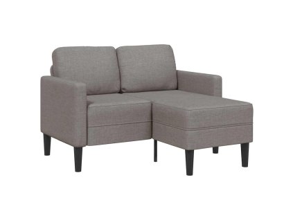 vidaXL Dvoumístná pohovka s lehátkem ve tvaru L Taupe 125 cm Látka