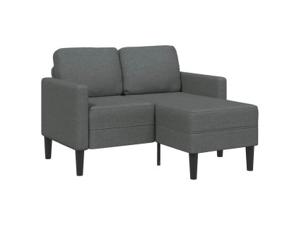 vidaXL Dvoumístná pohovka s lenoškou ve tvaru L tmavě šedá 125 cm látková