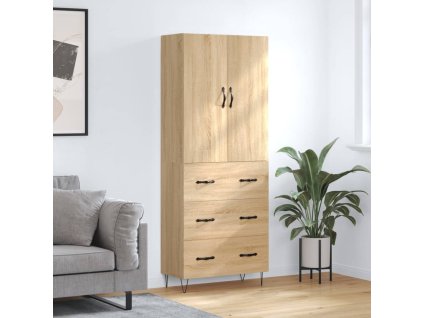 vidaXL Skříň highboard dub sonoma 69,5 x 34 x 180 cm kompozitní dřevo
