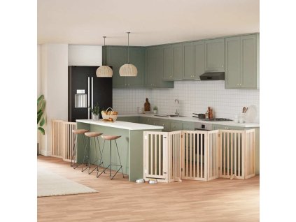 vidaXL Zábrana pro psy s dvířky skládací 9 panelů 450 cm topol