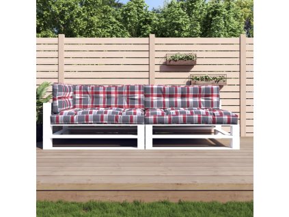 vidaXL Podušky na palety 5 ks červené kárované textil