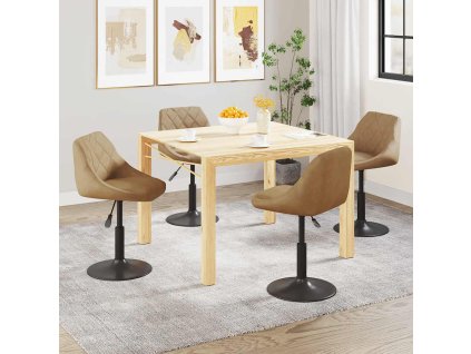 vidaXL Otočné jídelní židle 4 ks hnědé samet